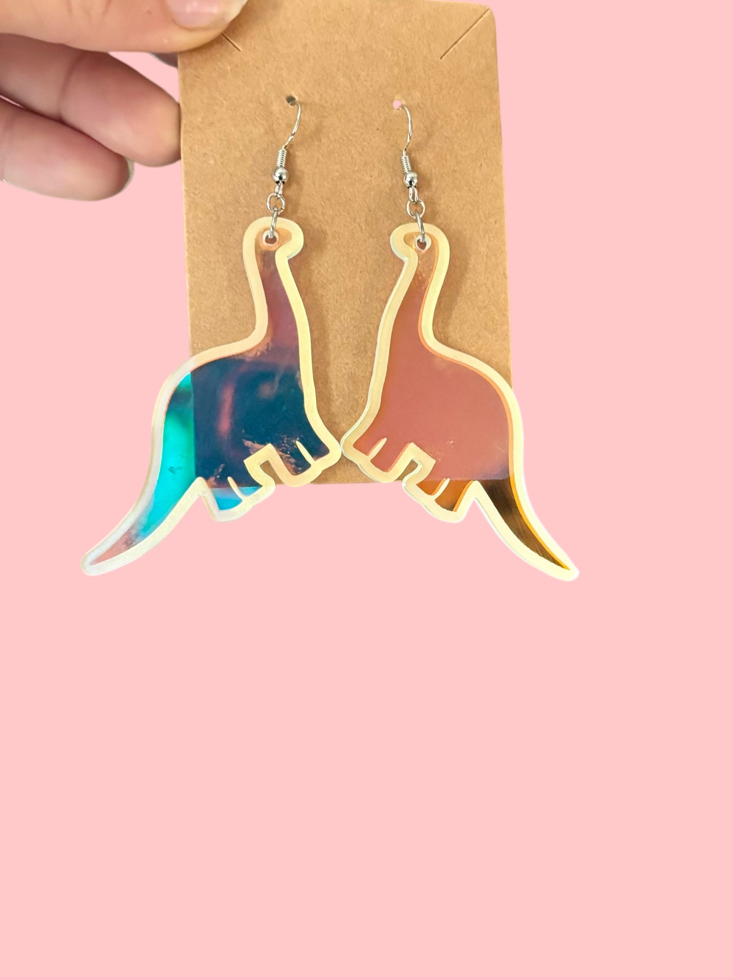 Acrylic dino earrings