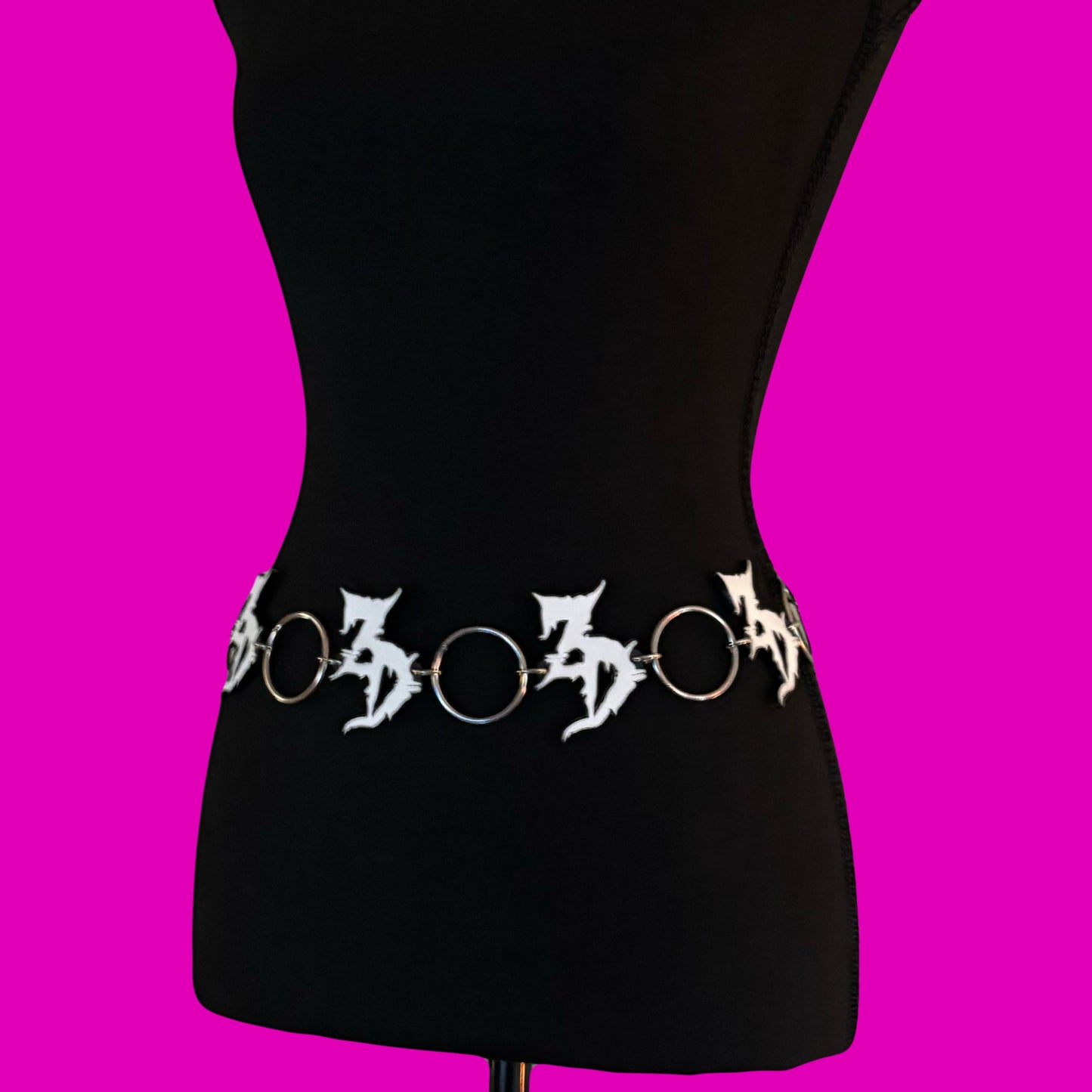 Custom Black and White ring belt