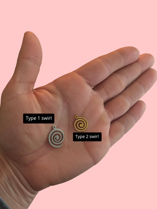 Pretty lights inspired acrylic swirl hat charms