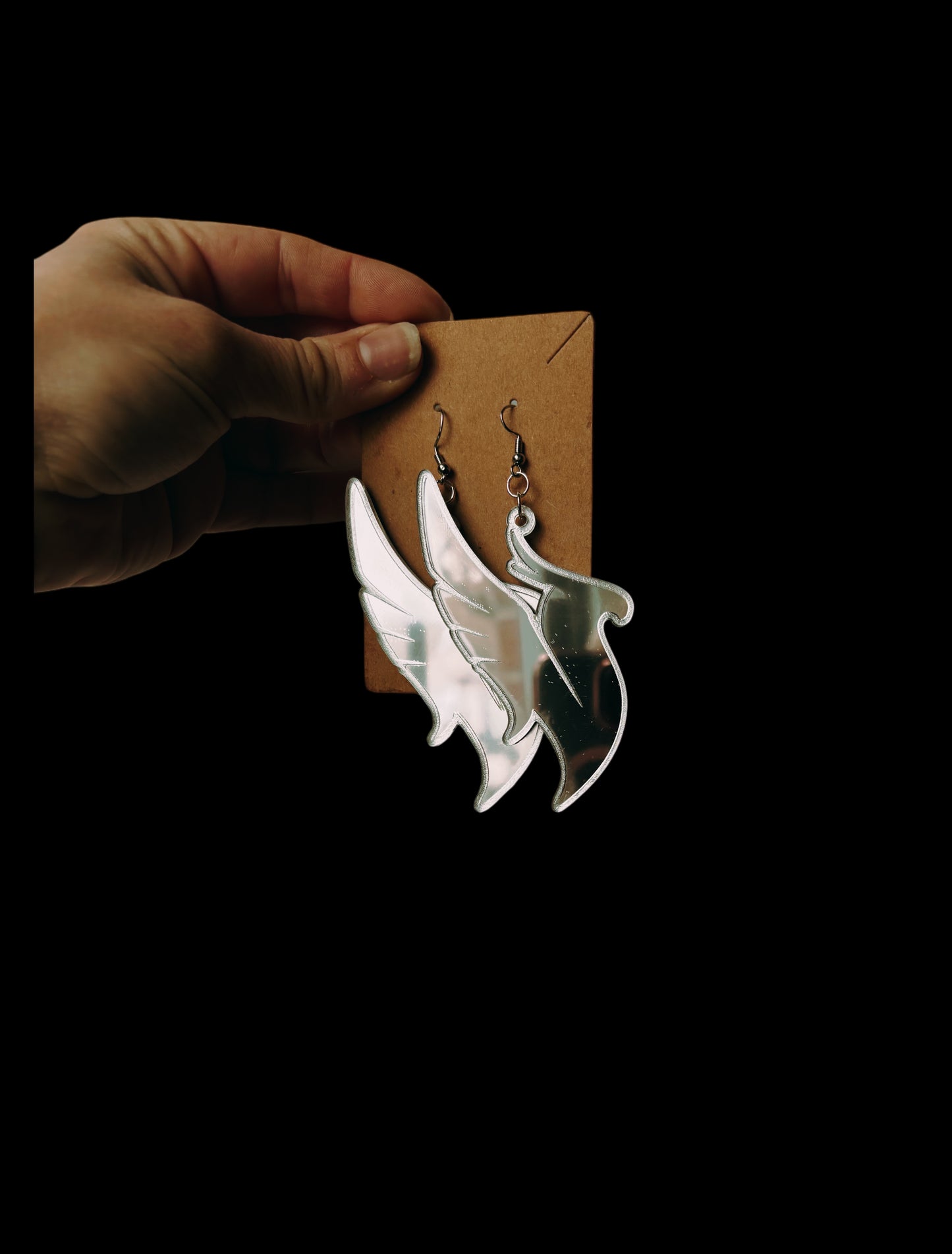 Customizable silver mirror artist inspired acrylic earrings