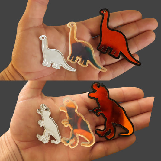 Customizable dino clip on acrylic charms
