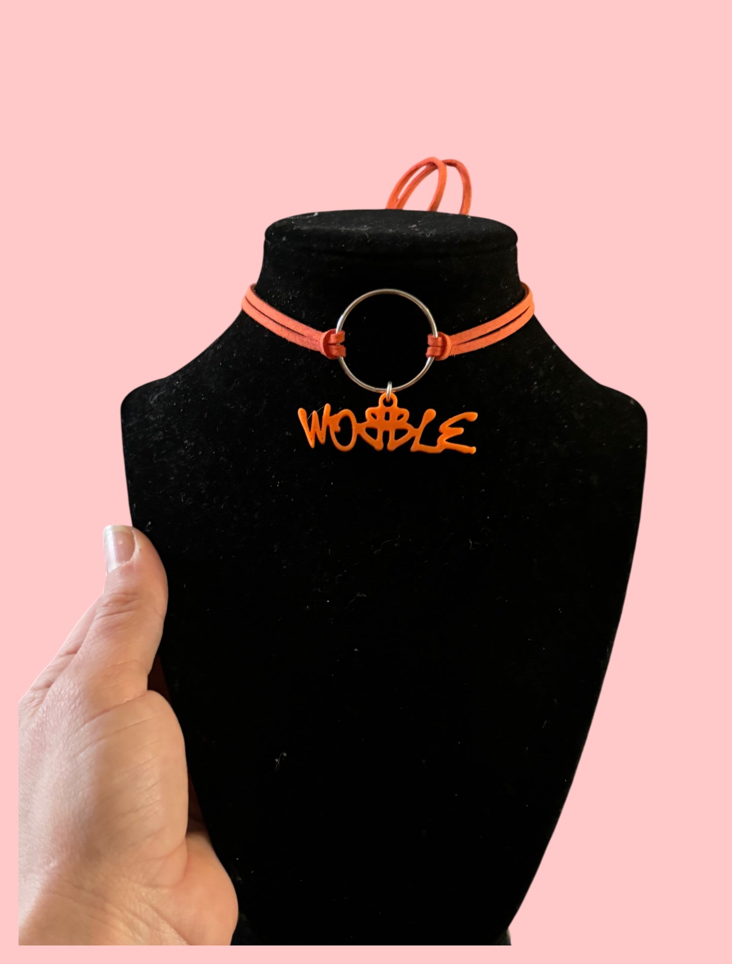 Custom suede cord tie back o ring chokers