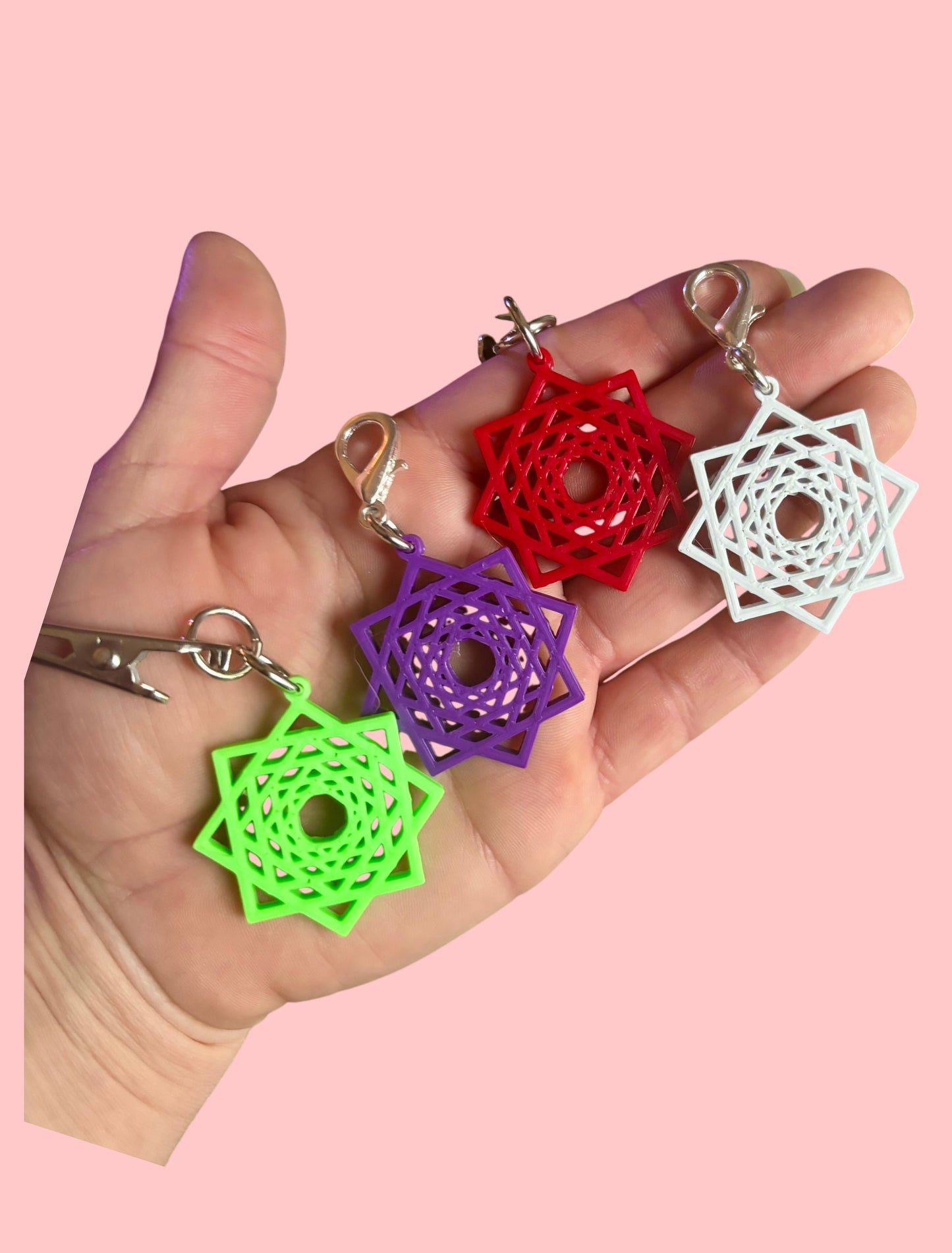 3d printed flowstar charms!