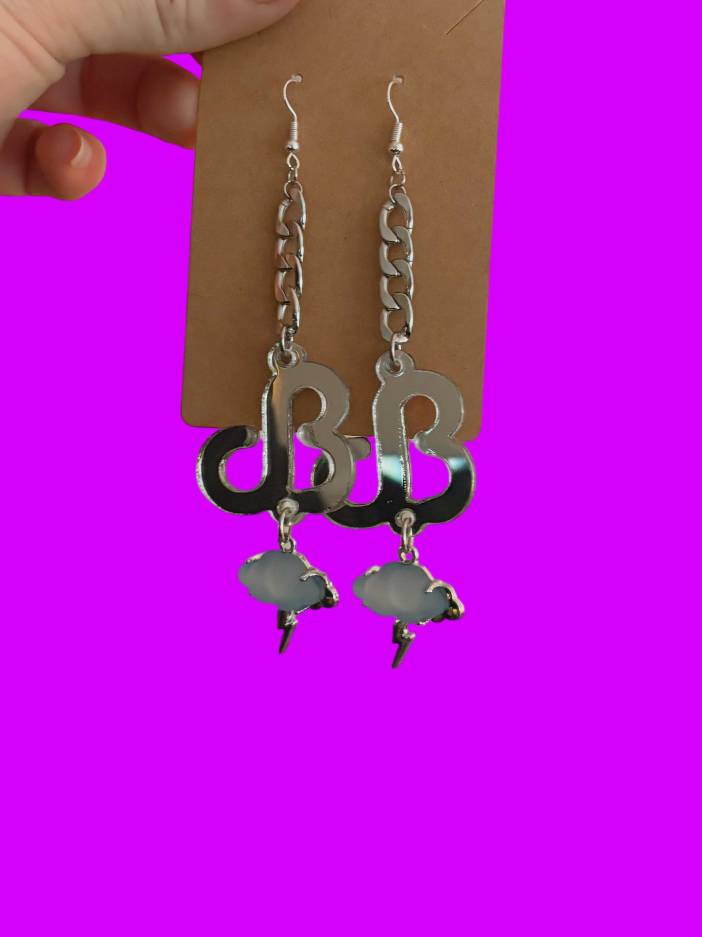 Daily bread inspired acrylic cloud chain link earrings