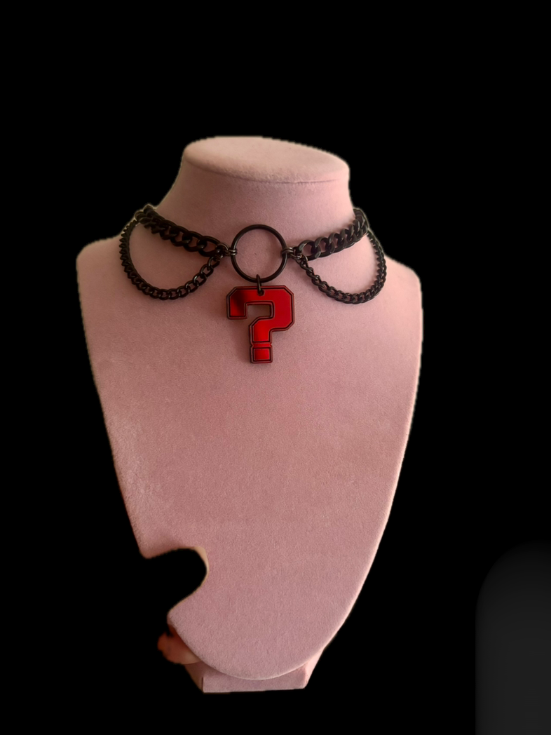 Customizable midnight holographic black chain choker