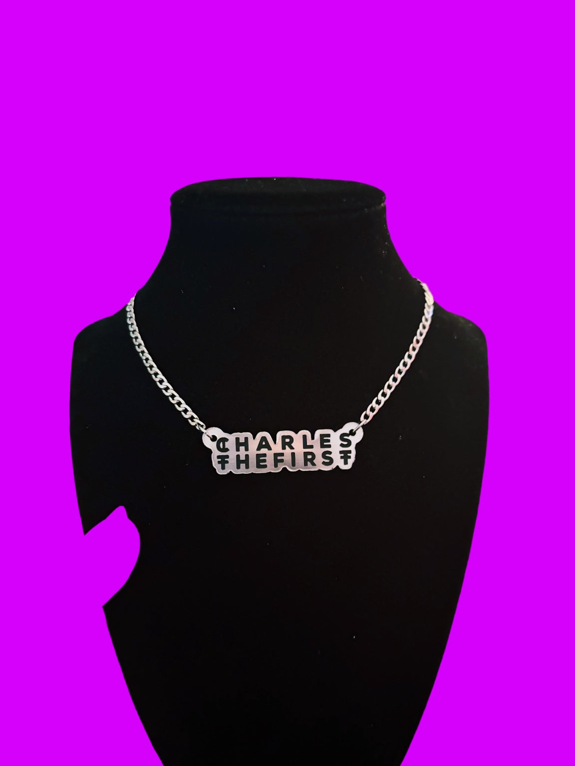 Custom stainless steel (silver/gold) thin chain name necklace