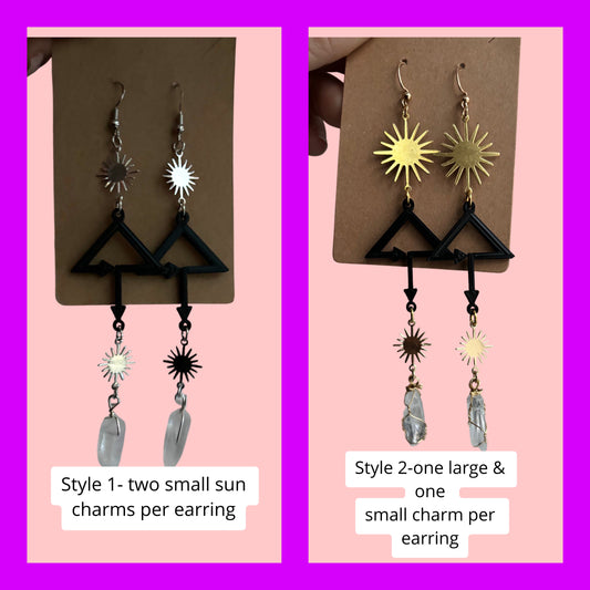 Custom 3d print sparkle crystal earrings