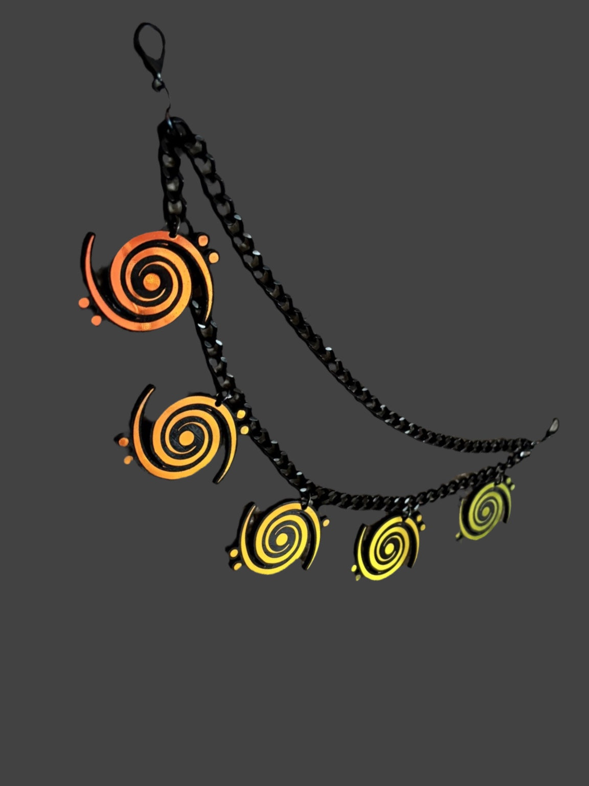 Customizable black chain belt loop chain-midnight holographic, teal holographic, or black and white charms!