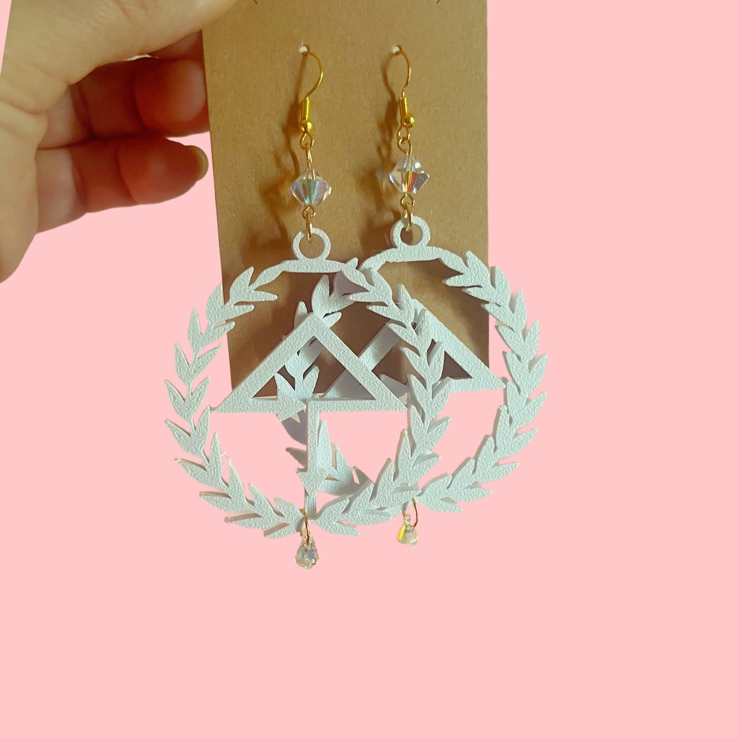 Of the Trees inspired 3d printed iridescent gem earrings