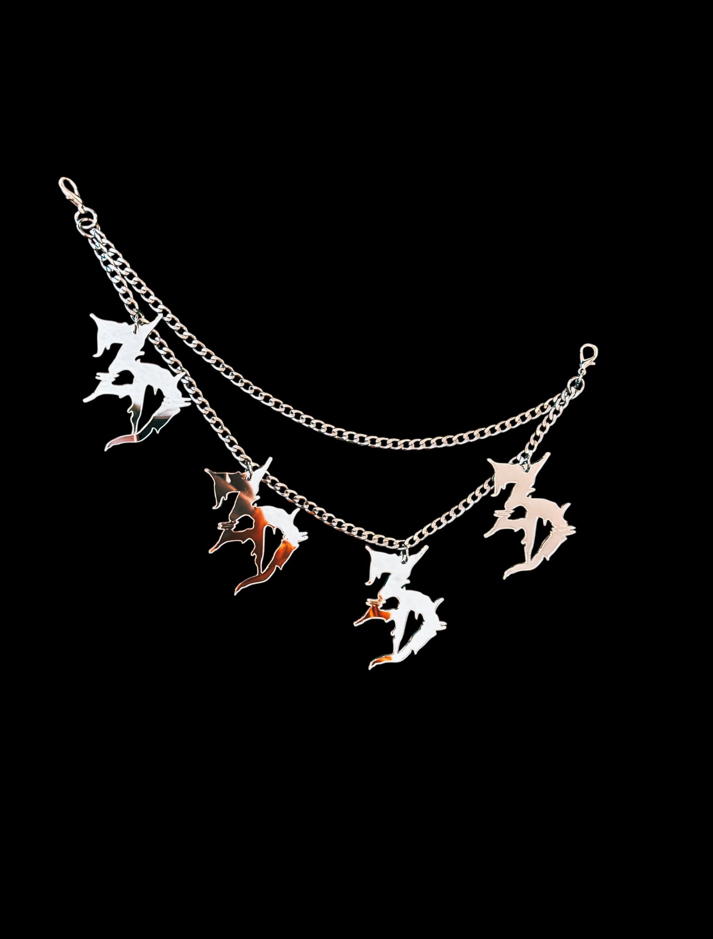 ZD inspired silver or gold mirror stainless steel belt loop chain