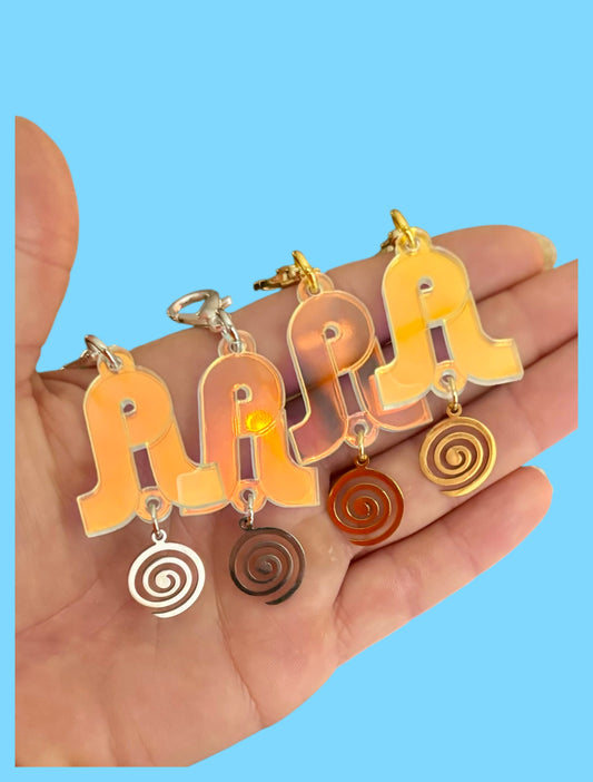 Pretty lights inspired acrylic swirl hat charms