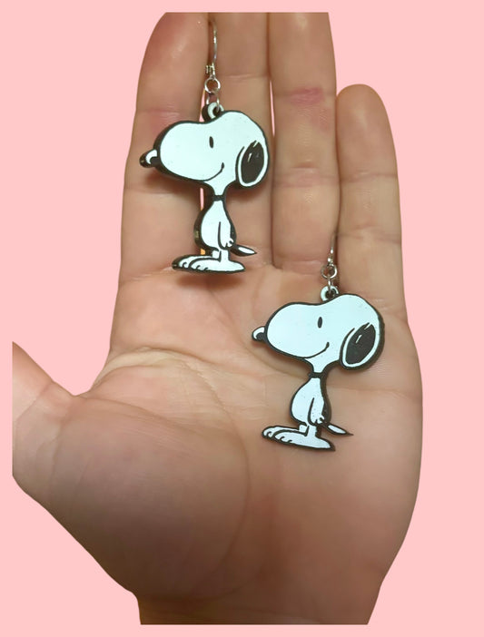 Snoopy inspired acrylic earrings