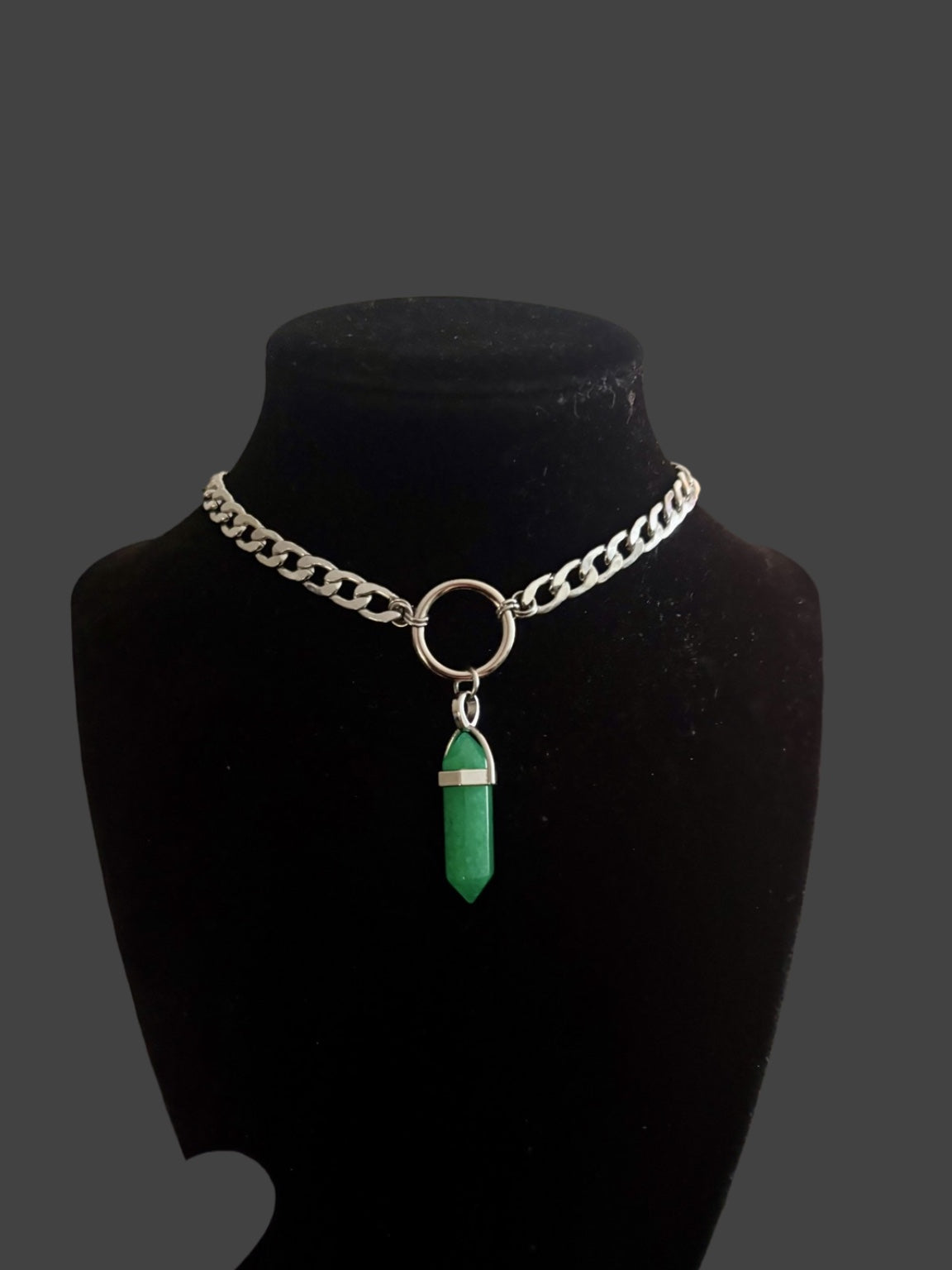 Stainless steel silver crystal chokers