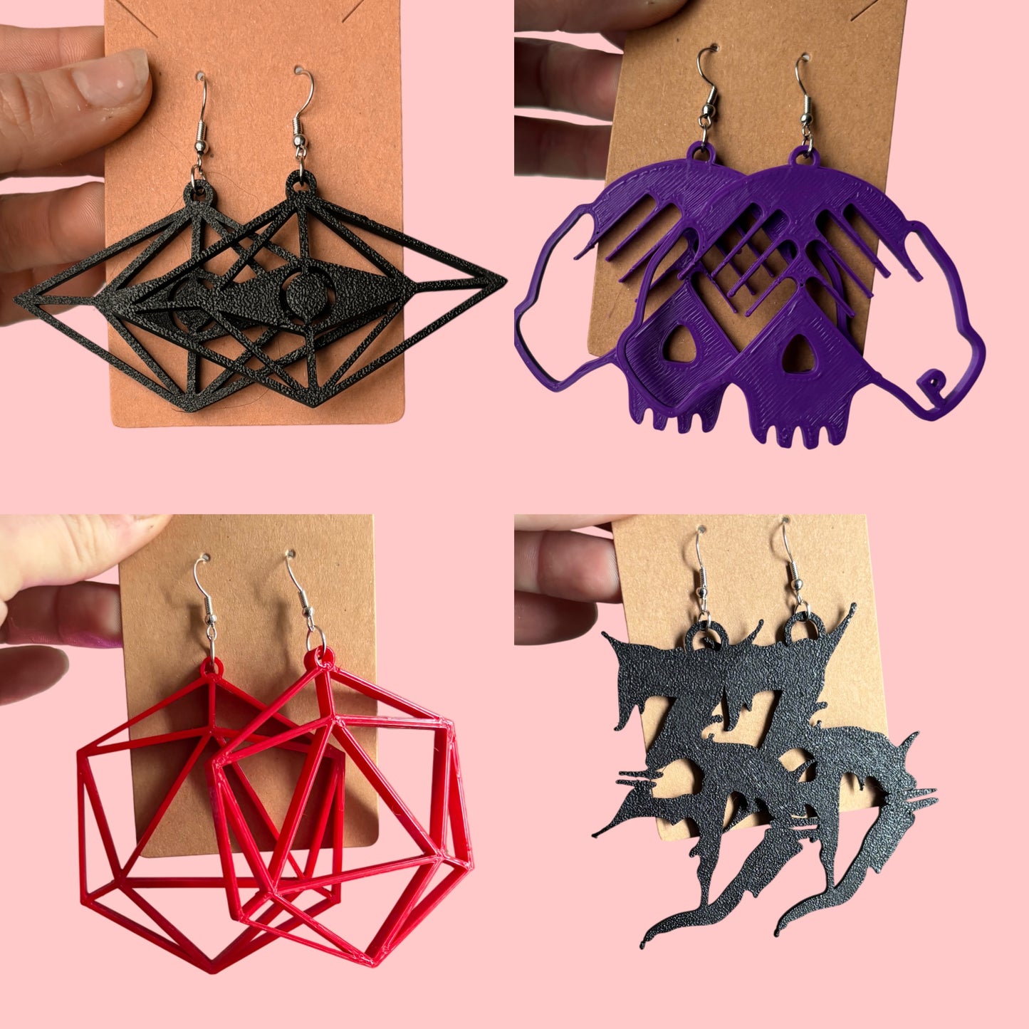 3d printed customizable large artist inspired earrings