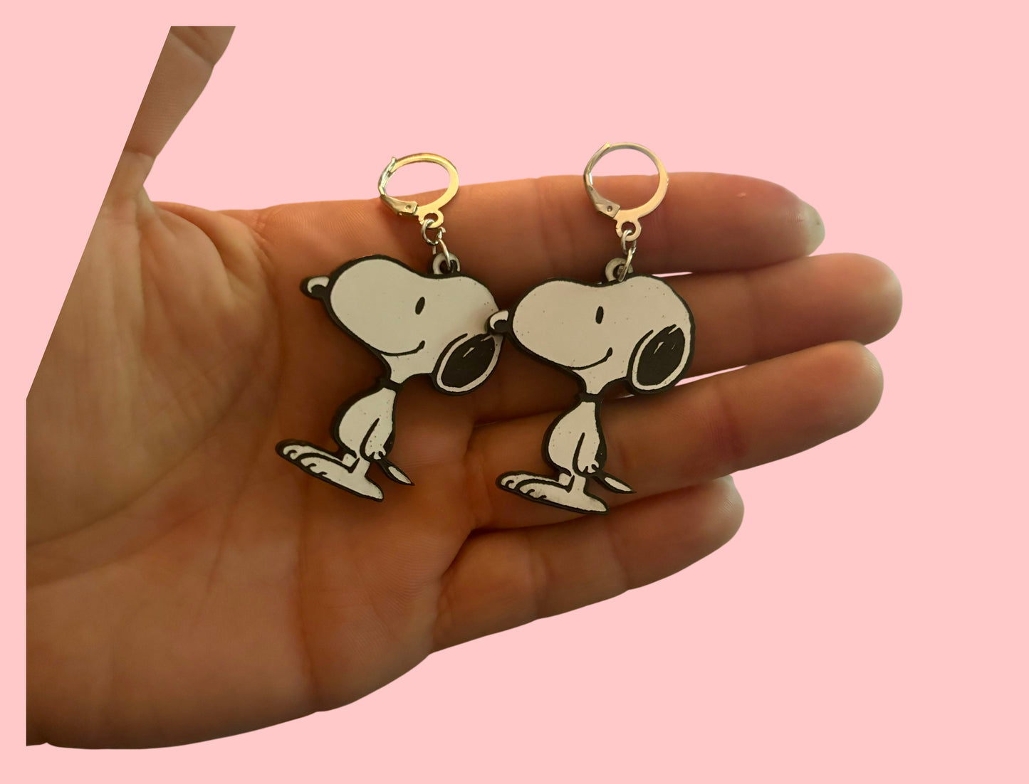 Snoopy inspired acrylic earrings