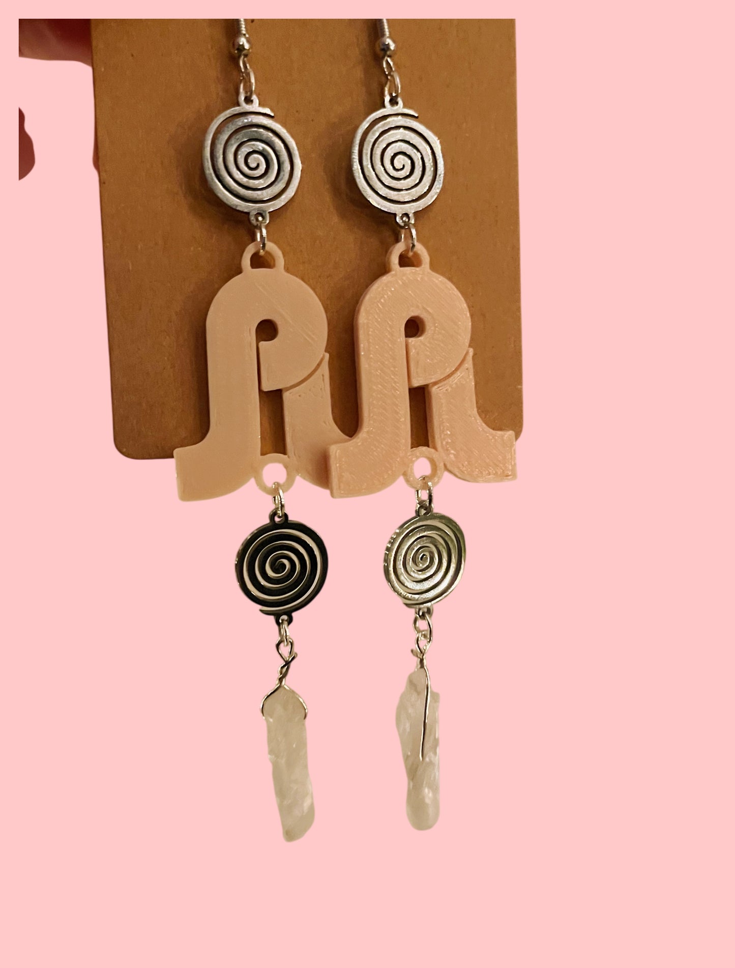 Pretty Lights inspired 3d print swirl dangle earrings!