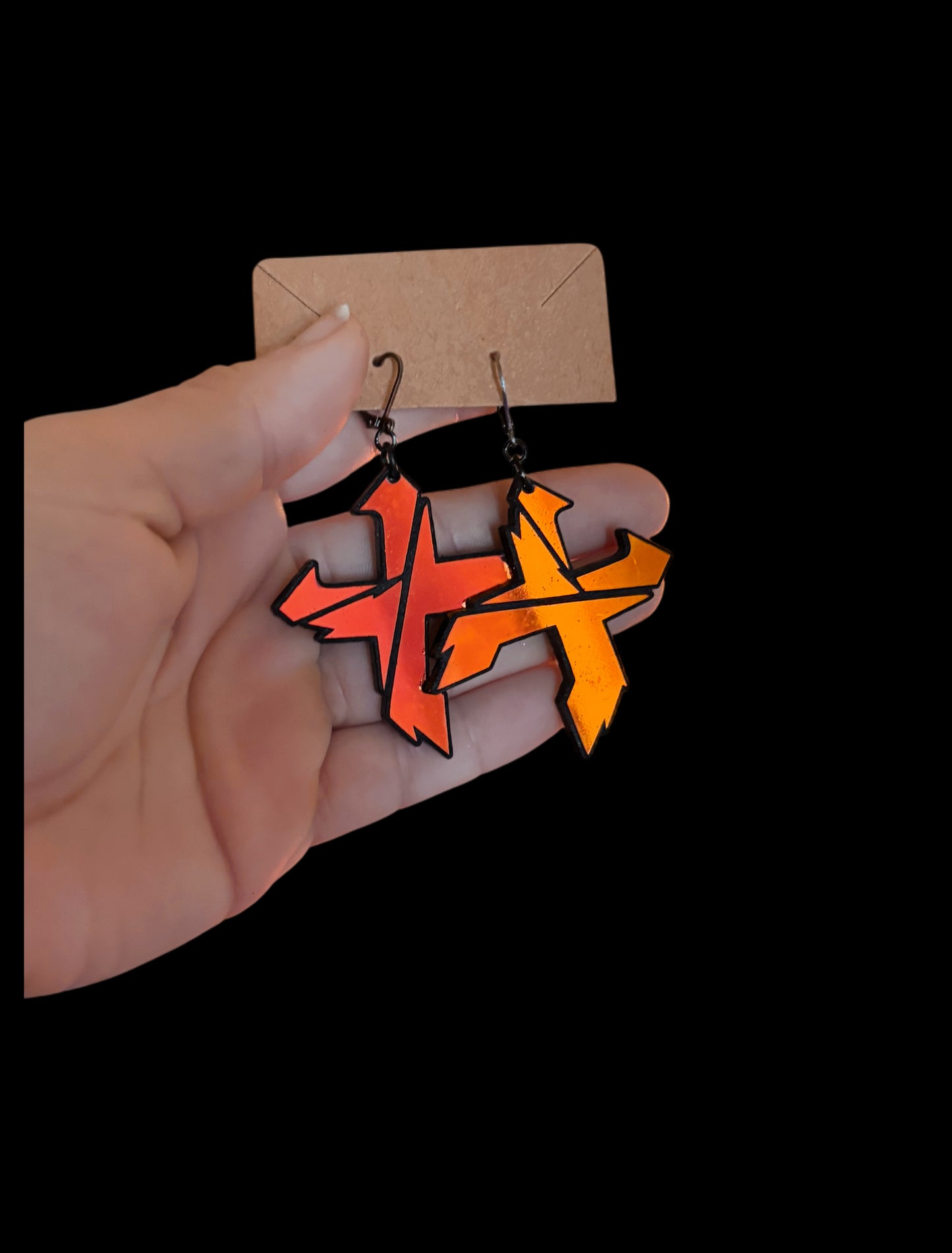 Customizable midnight holographic artist inspired acrylic earrings