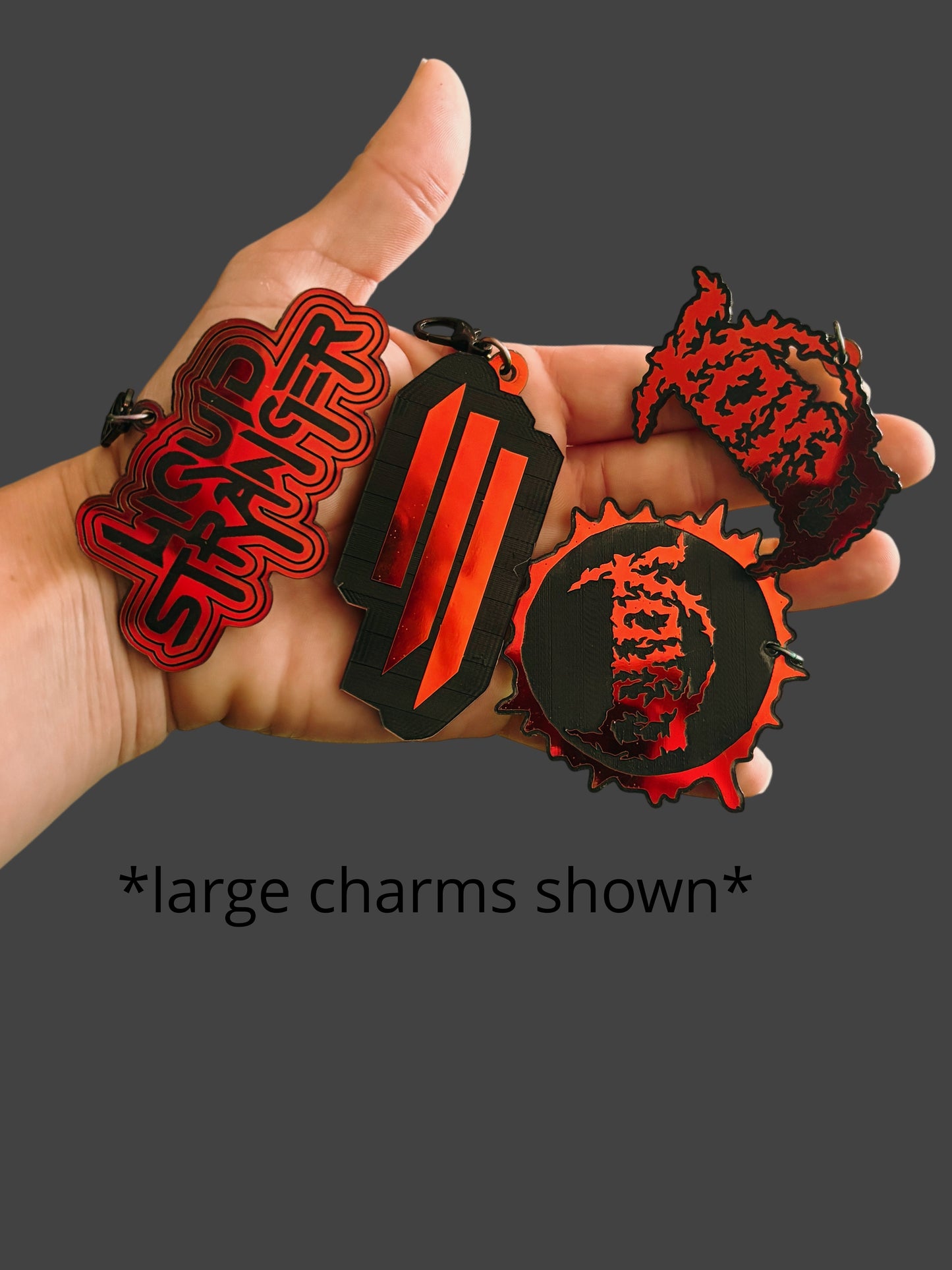Customizable midnight holographic acrylic edm clip on charms