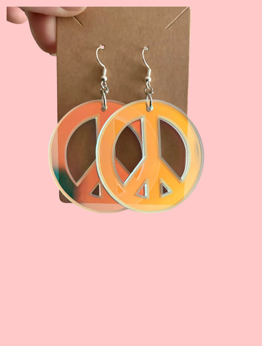 Acrylic peace sign earrings