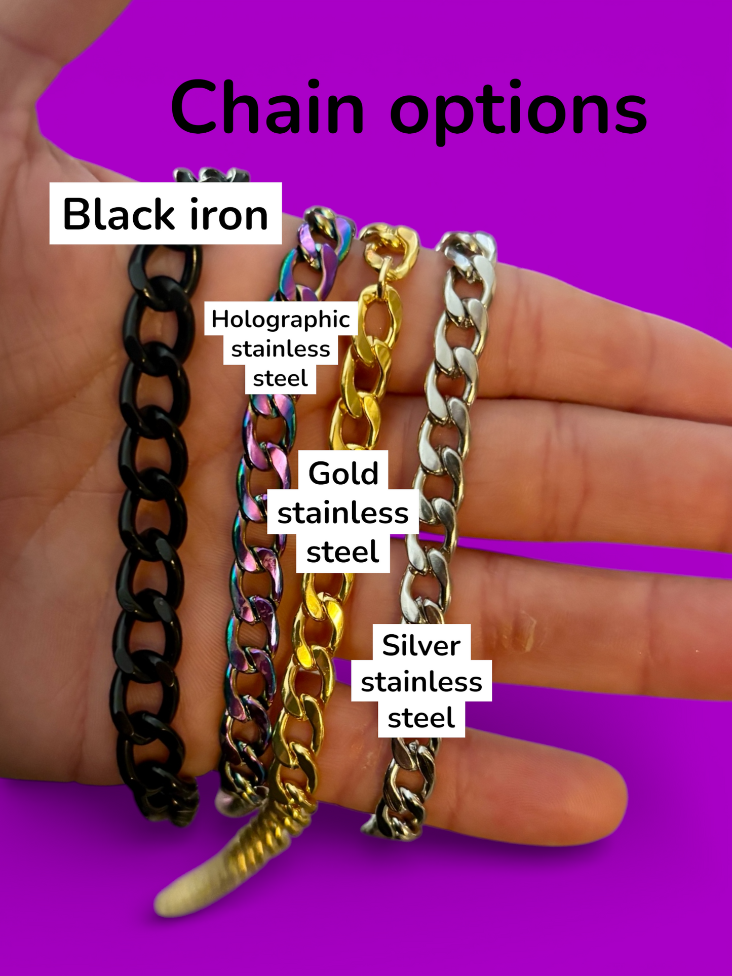 Stainless steel customizable Lost lands inspired chain belt