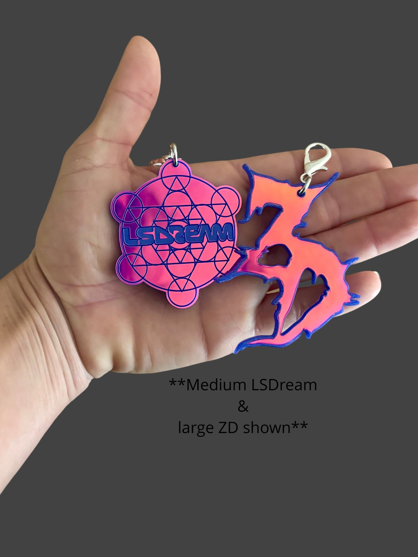 Customizable violet holographic acrylic artist charms