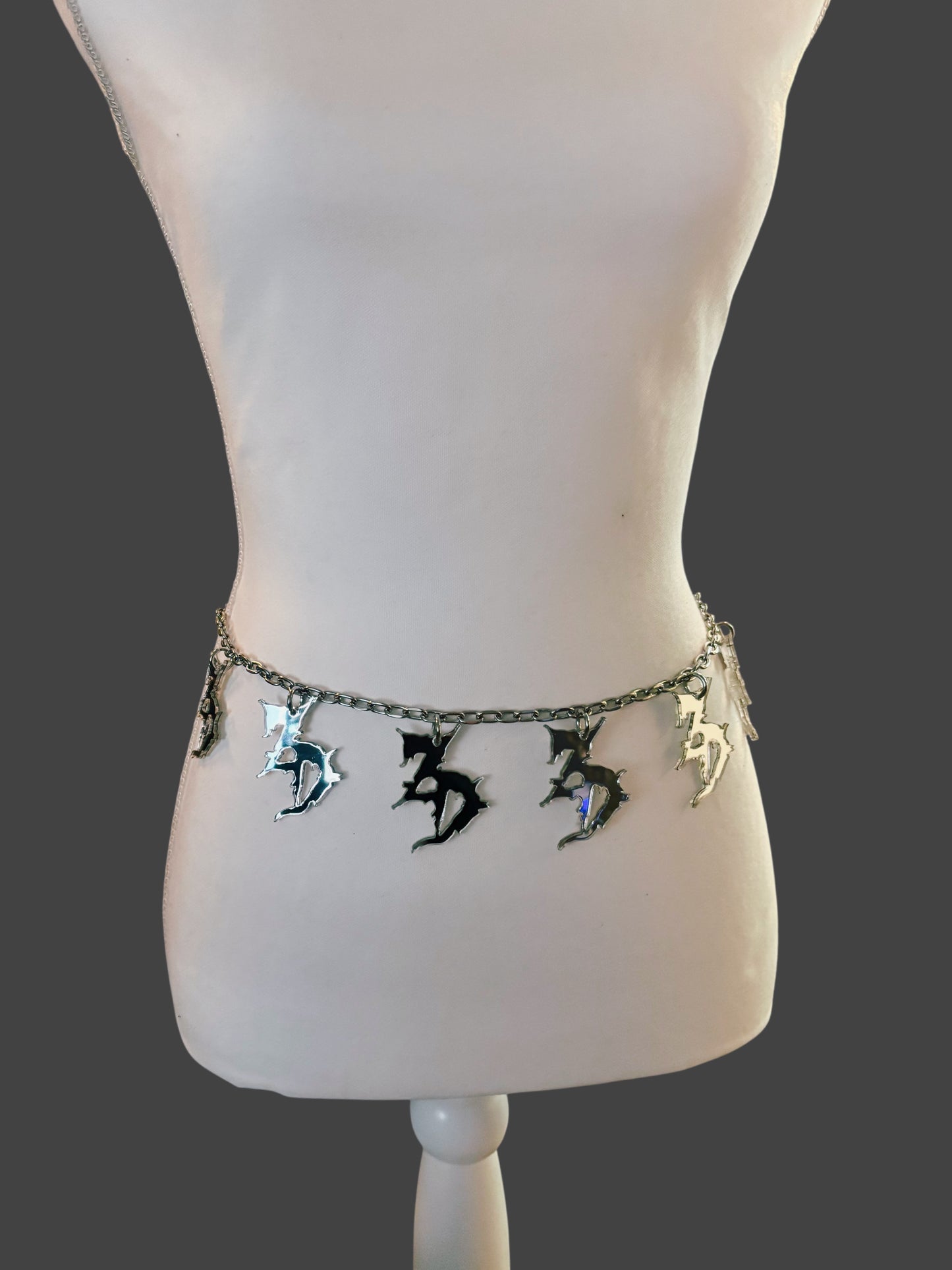 Customizable stainless steel & mirror acrylic chain belt!