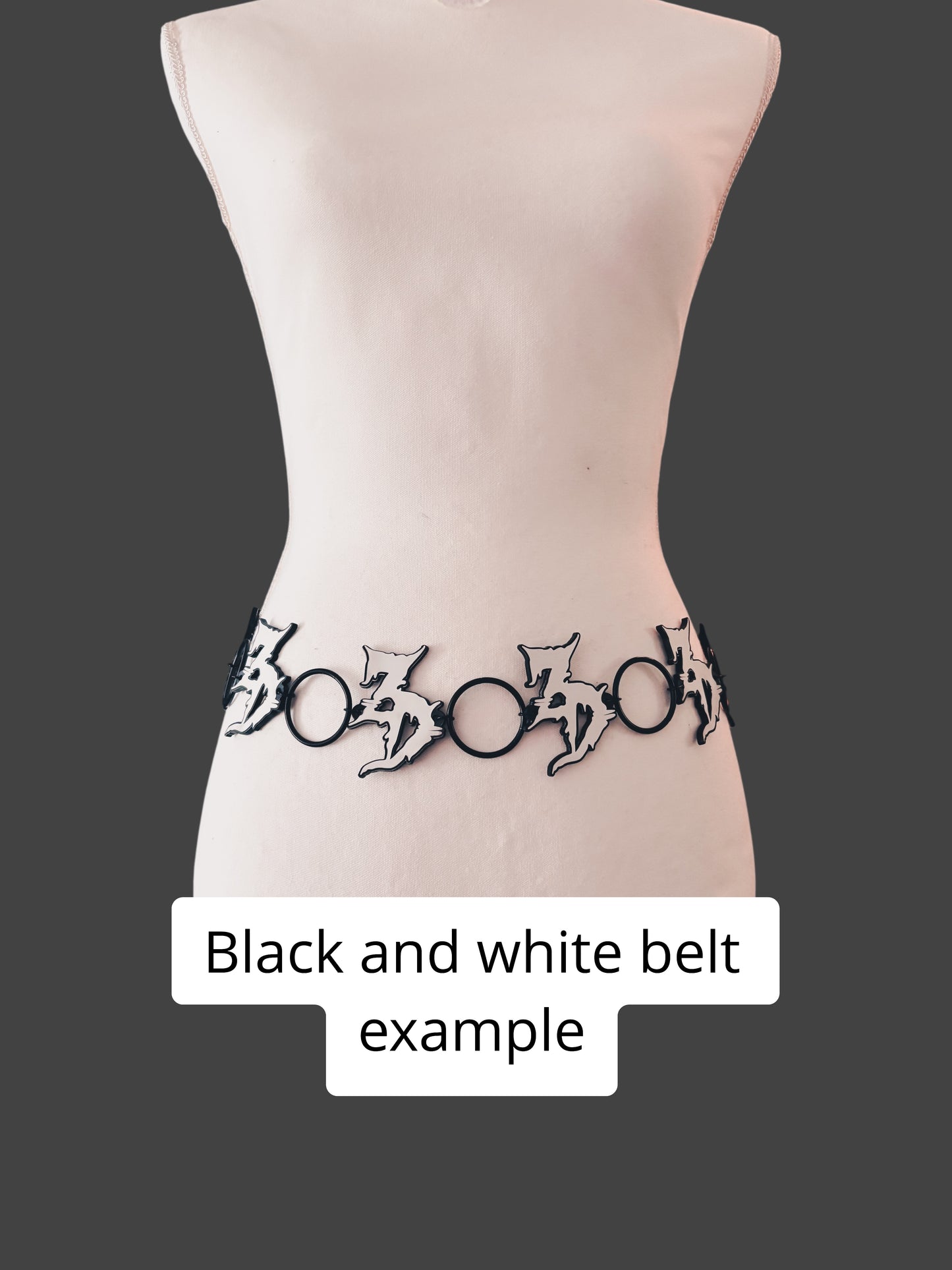 Griz customizable acrylic metal ring belt