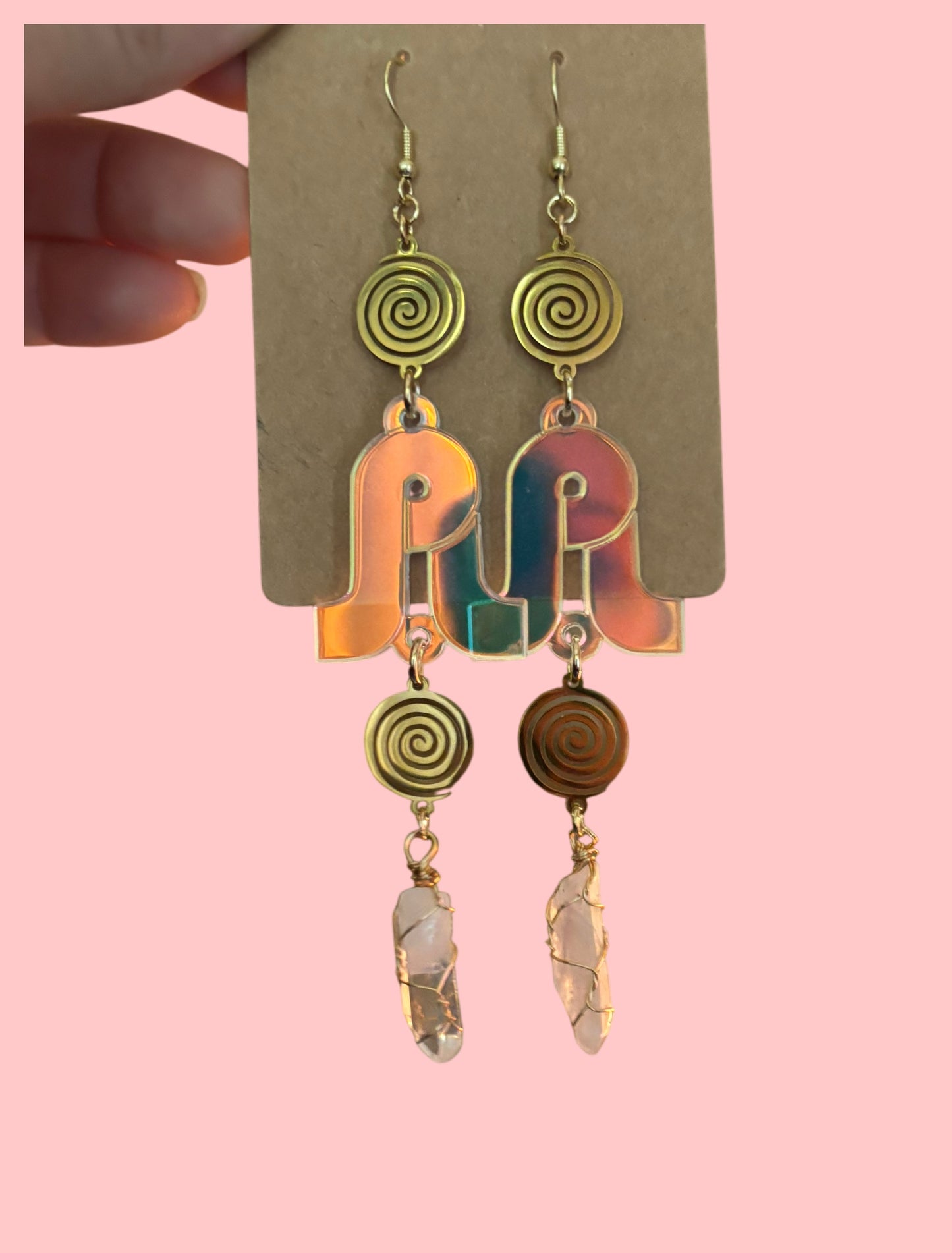 Pretty Lights inspired acrylic swirl dangle earrings!