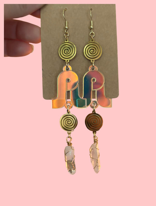 Pretty Lights inspired acrylic swirl dangle earrings!