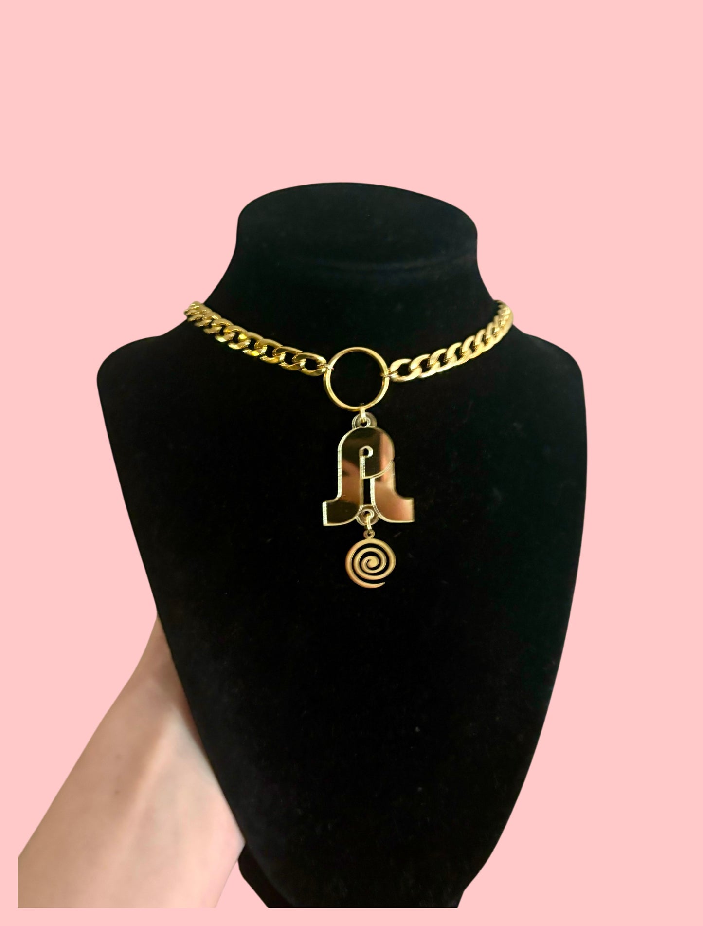 Pretty lights inspired stainless steel swirl choker