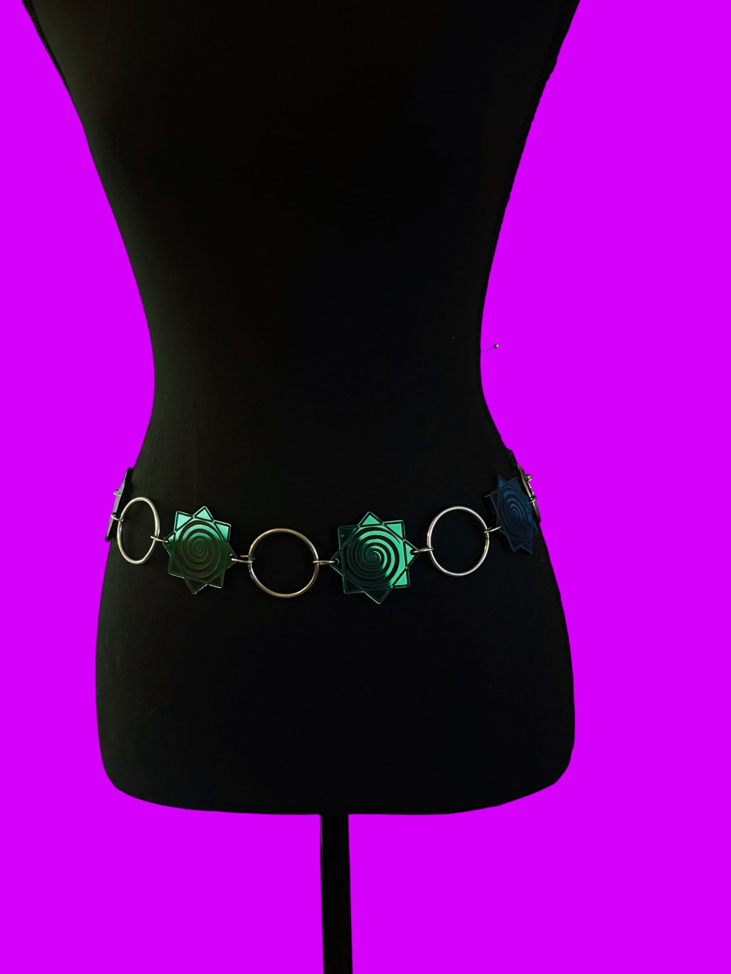 Flowstar customizable acrylic metal ring belt