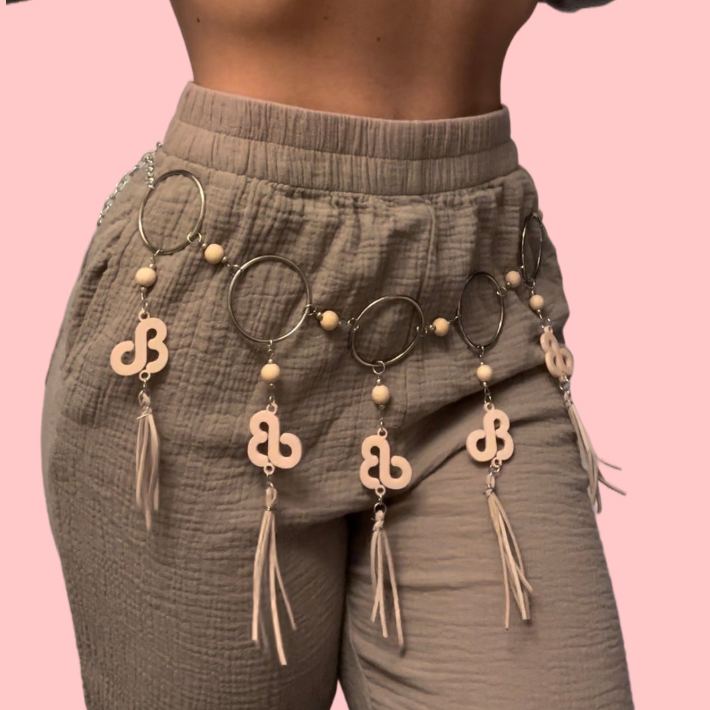 Customizable beaded tassel belts