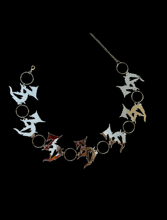 ZD inspired silver or gold mirror reflective acrylic metal ring belt