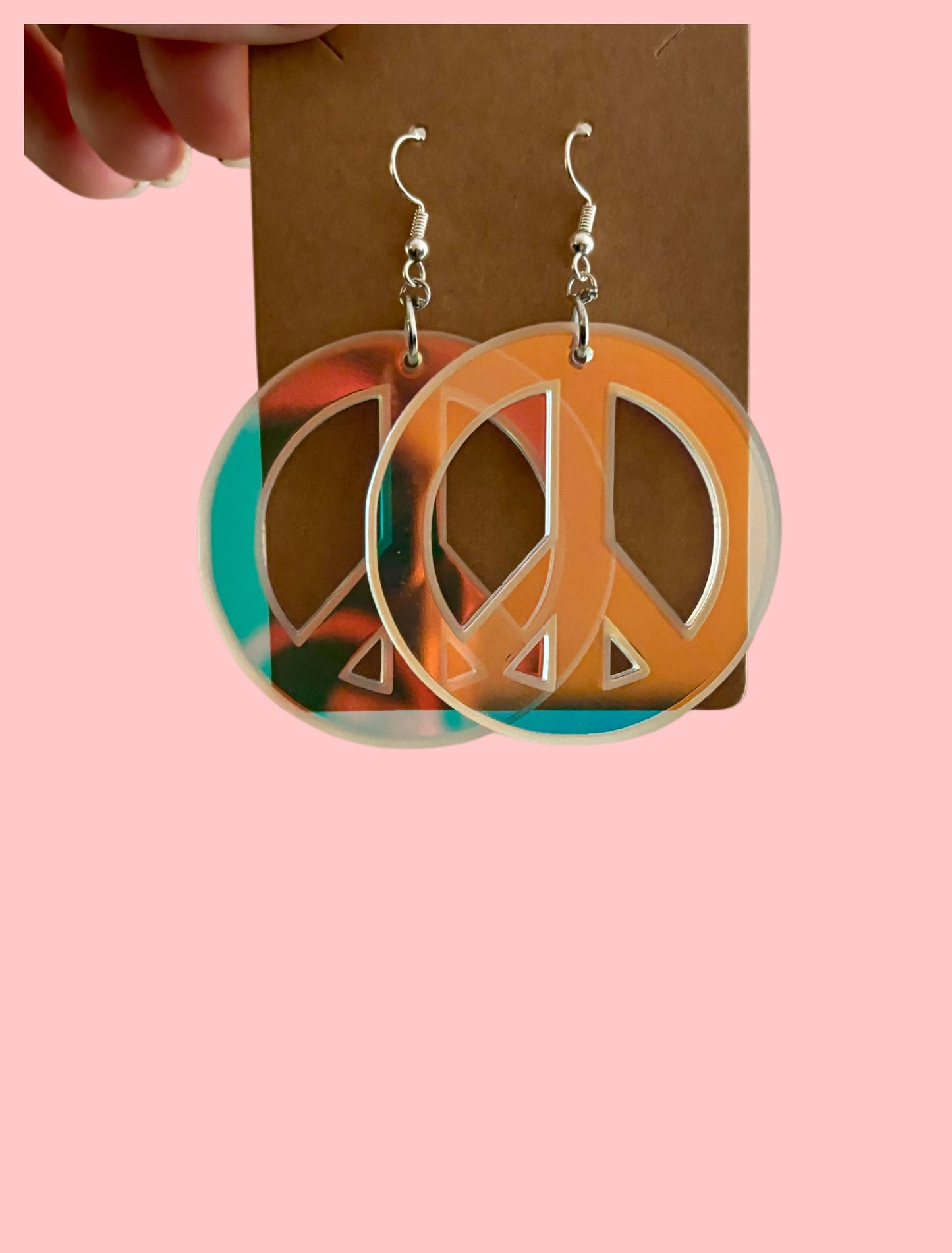 Acrylic peace sign earrings