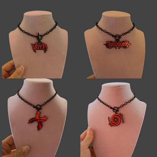 Customizable Tiff & Co style black & midnight holographic necklaces