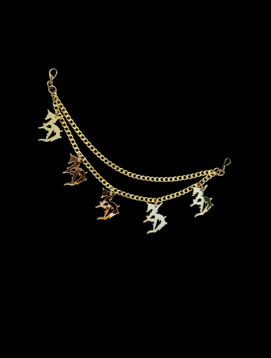 Customizable artist silver or gold mirror stainless steel belt loop chain