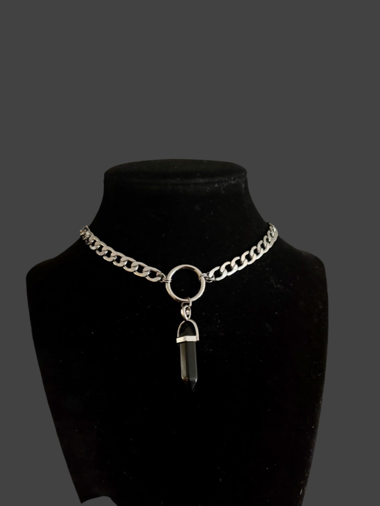 Stainless steel silver crystal chokers