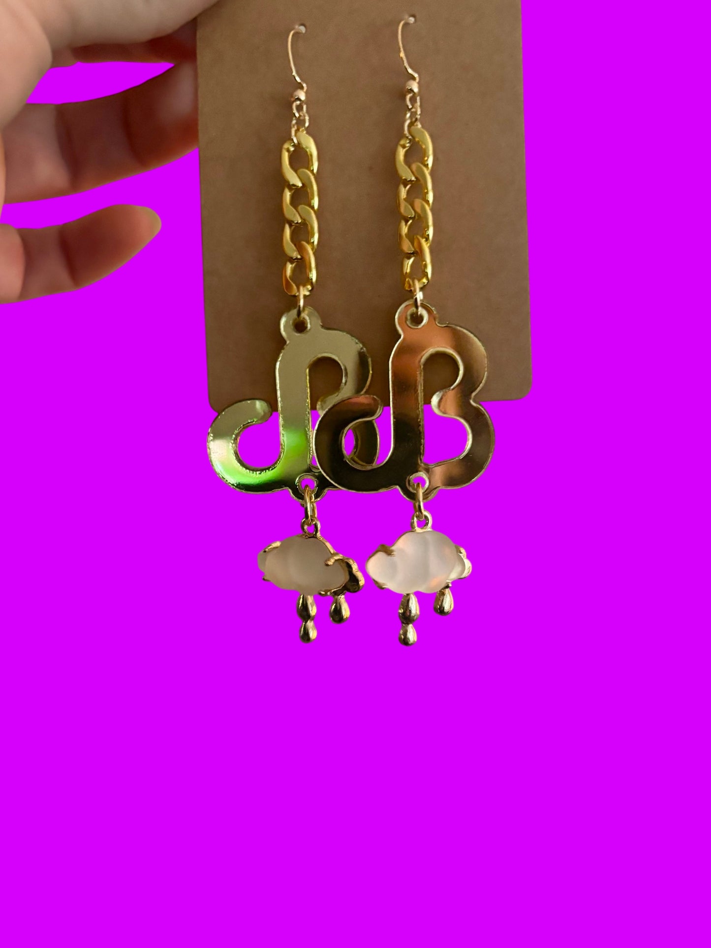 Daily bread inspired acrylic cloud chain link earrings