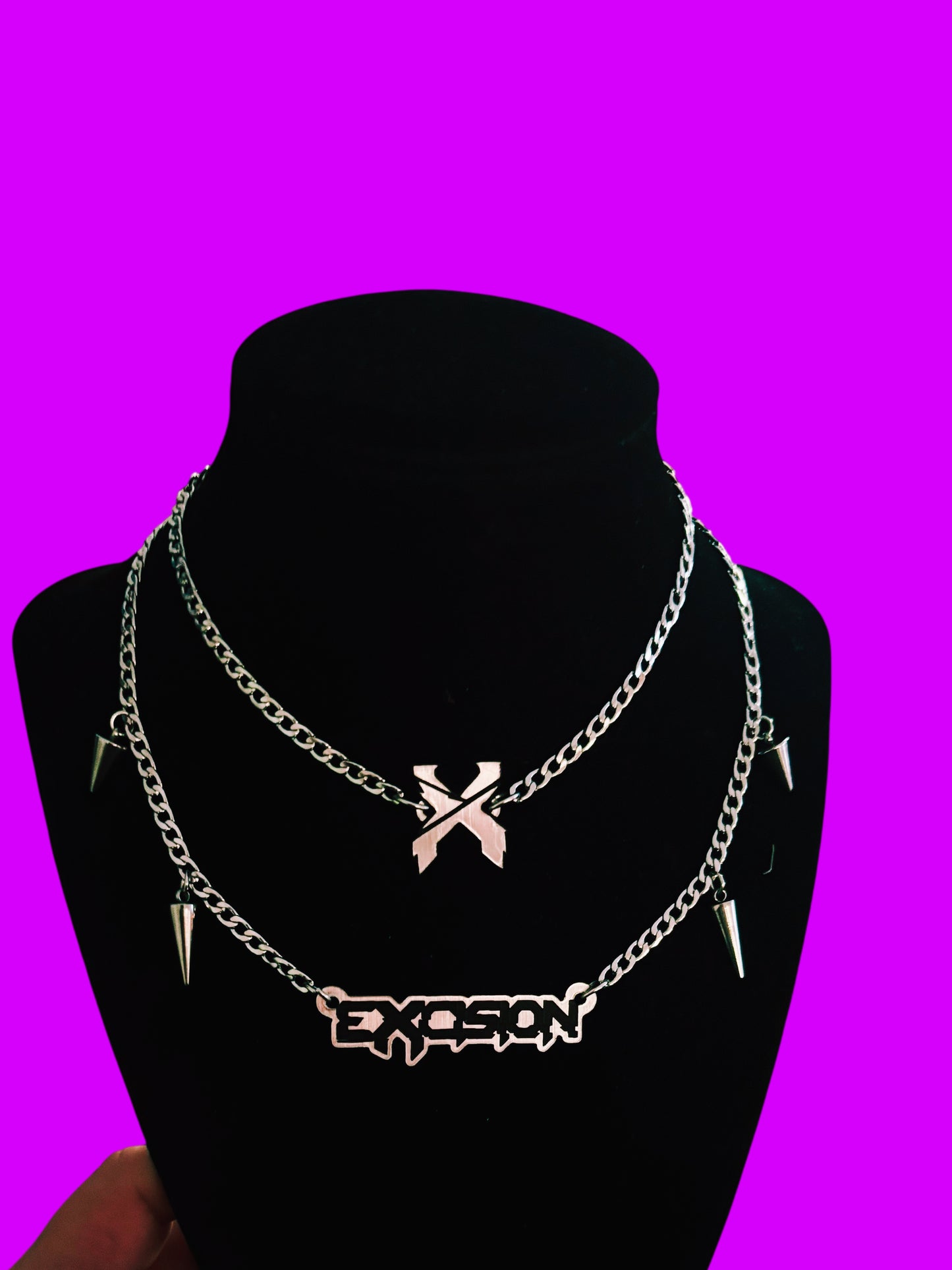 Customizable stainless steel necklace stack