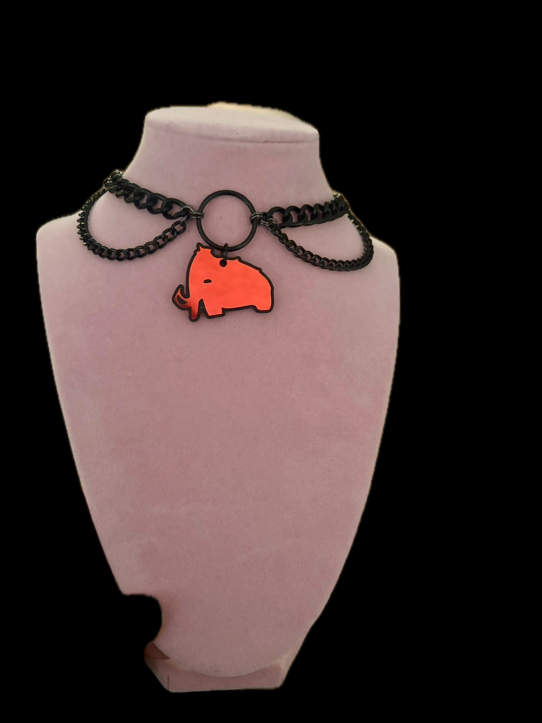 Customizable midnight holographic black chain choker