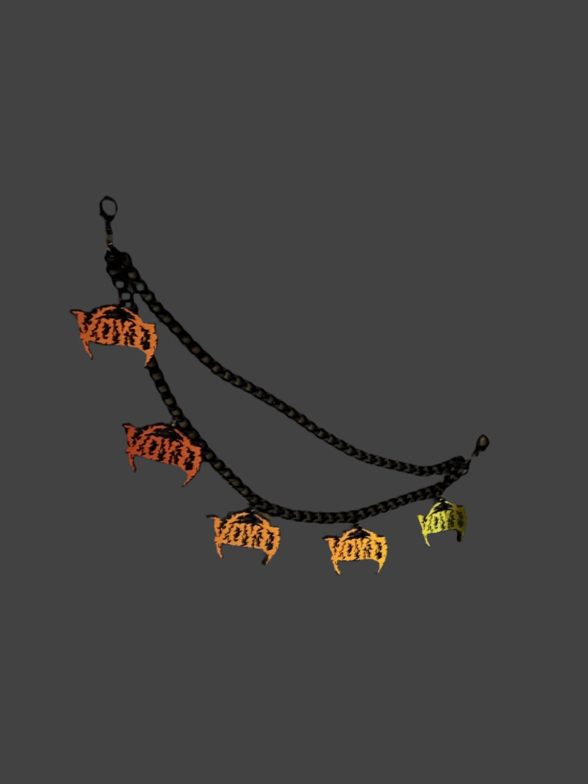 Customizable black chain belt loop chain-midnight holographic, teal holographic, or black and white charms!