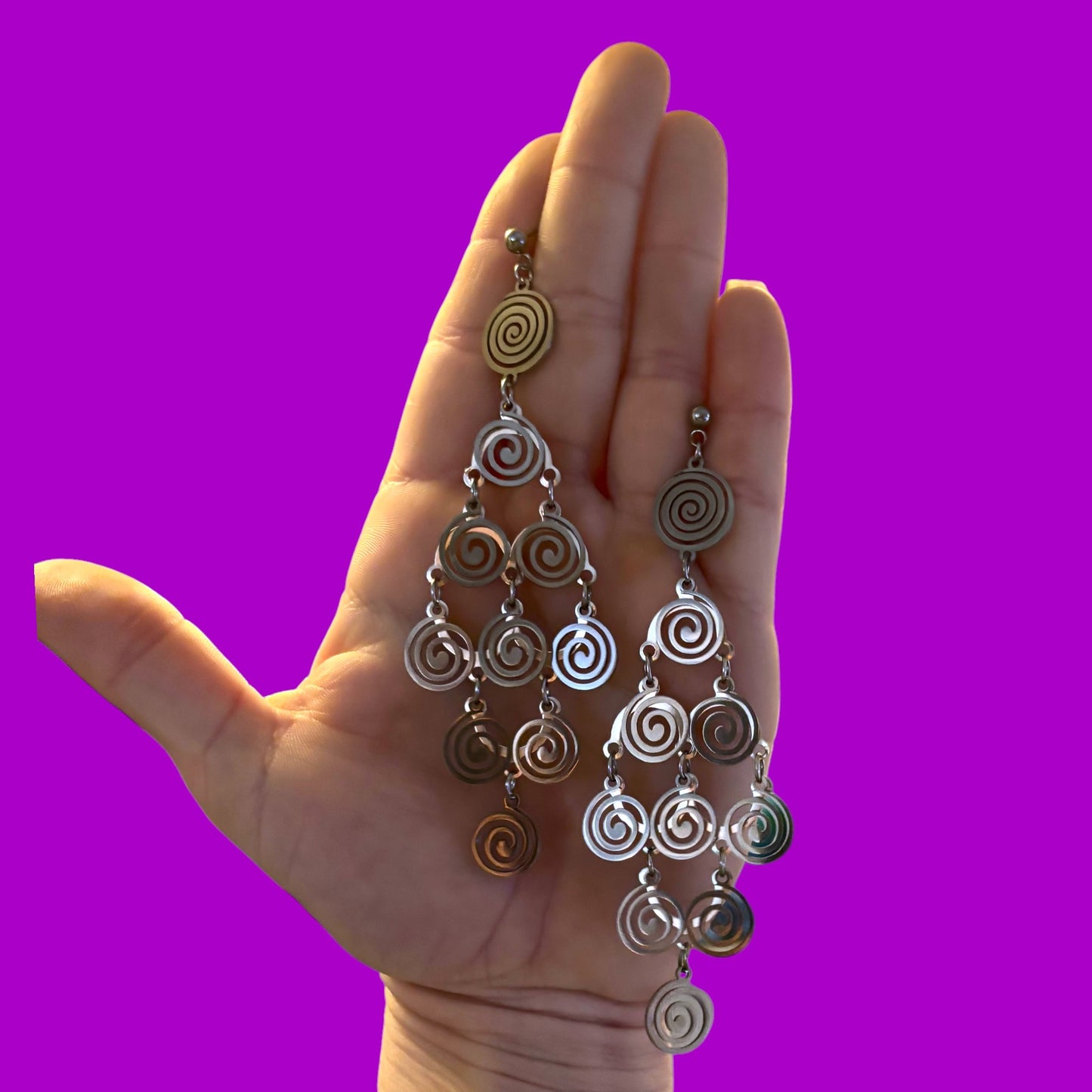 swirly whirly chandelier stud earrings