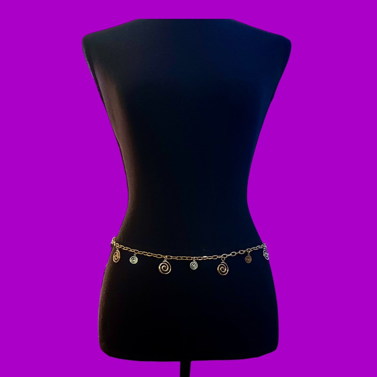 Stainless steel swirl waist chain