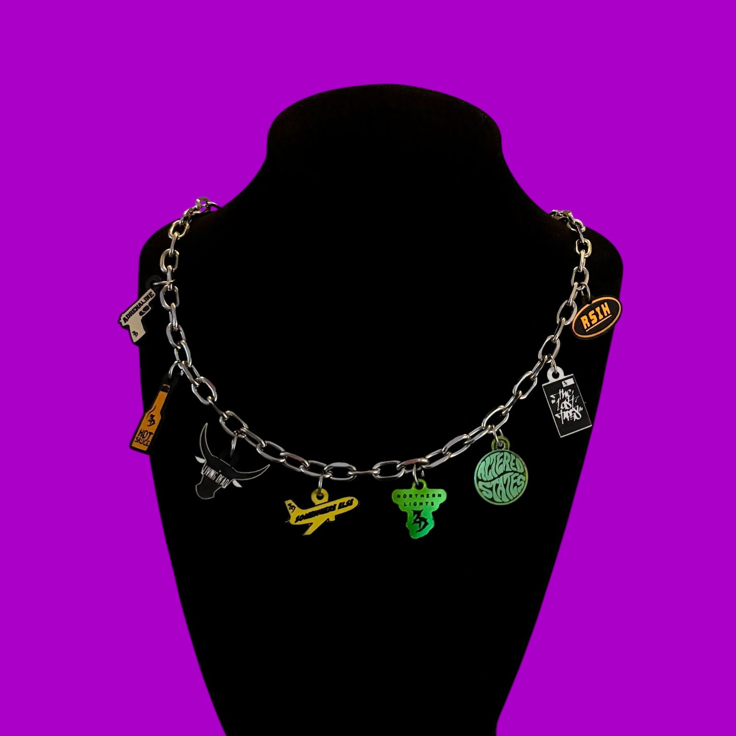 Journey Acrylic & Stainless steel charm necklace