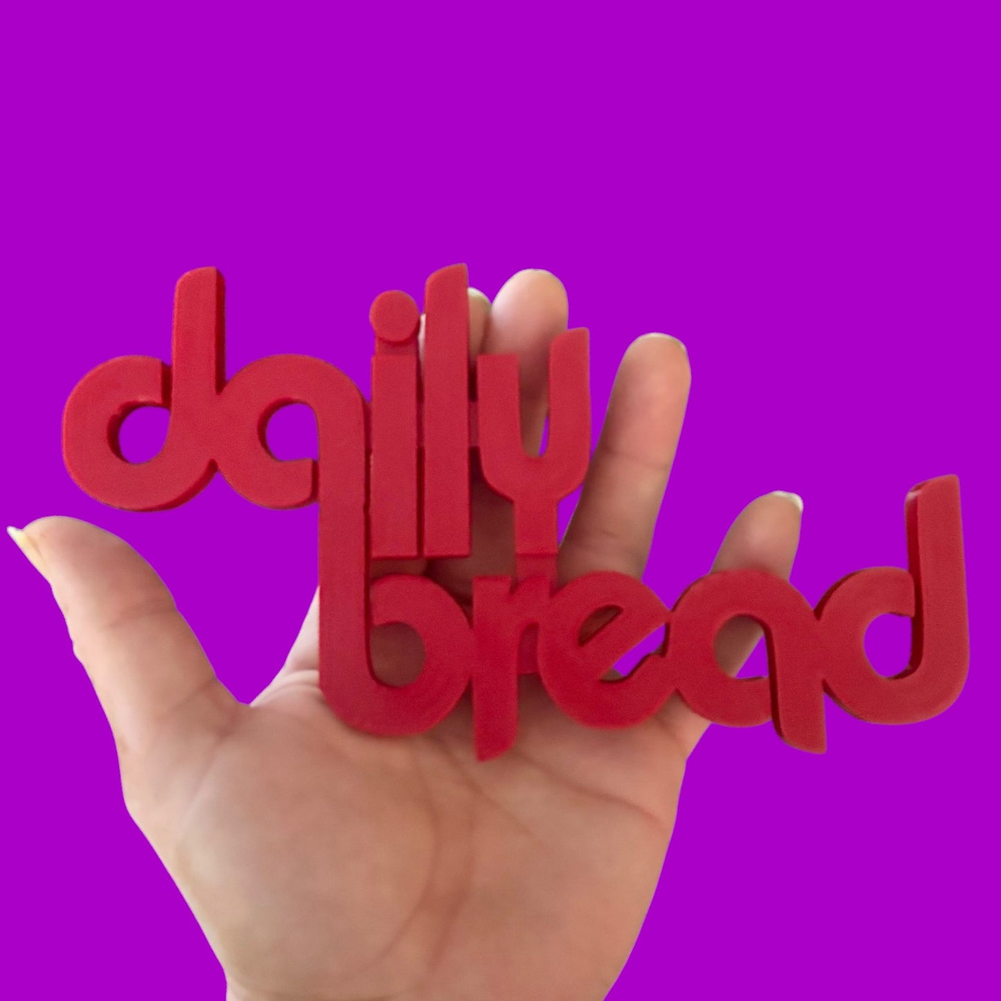 Red Daily Bread 3d printed Wall/ Shelf Piece