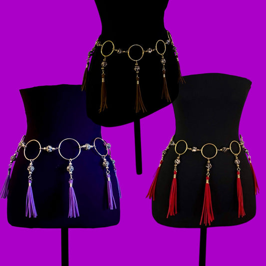 Customizable Leopard Beaded Tassel Belt!