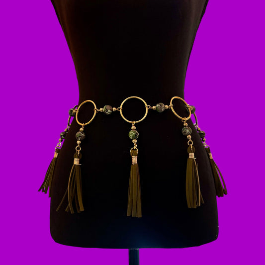 Customizable Camo Beaded Tassel Belt!