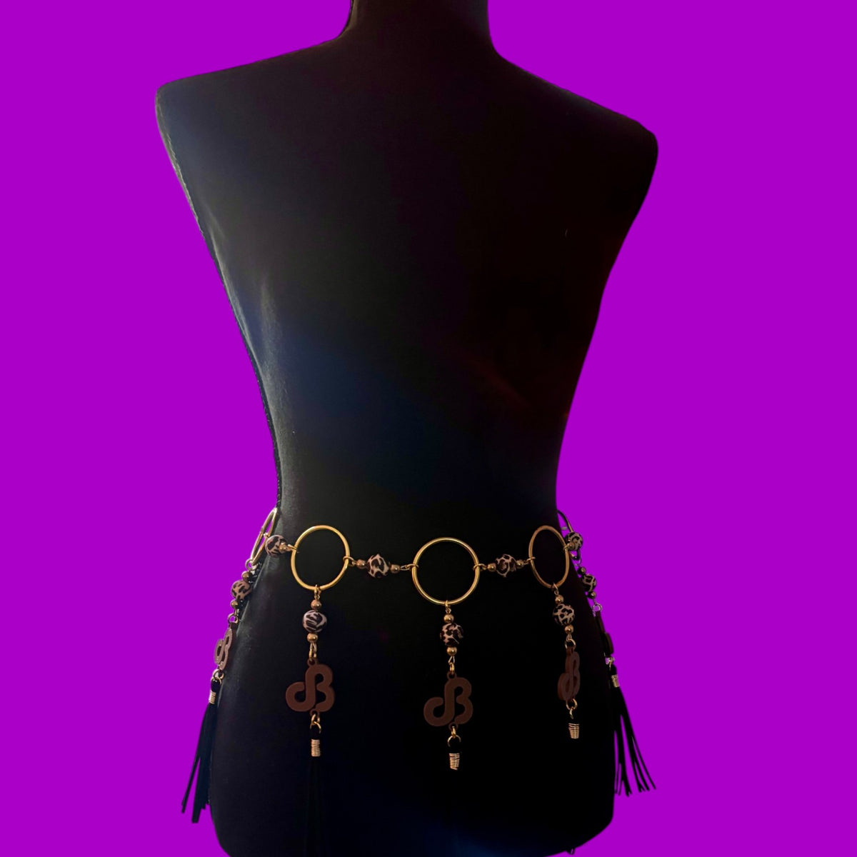 Customizable Leopard Beaded Tassel Belt!