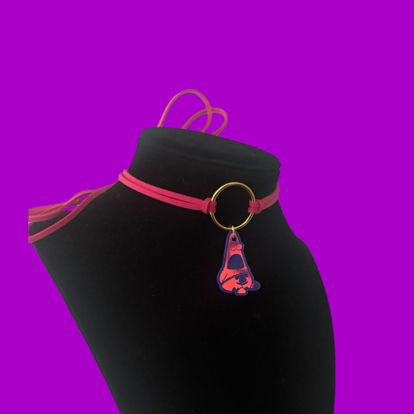 Surprised Patrick tie back choker