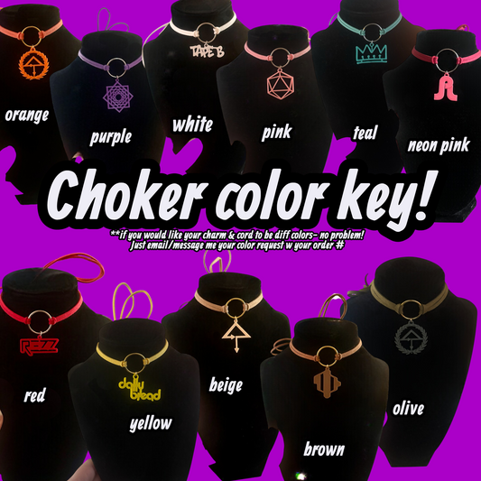 Custom suede cord tie back o ring chokers